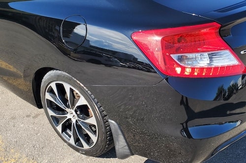 Honda civic bumper after new bumper replacement at an auto body shop in toronto
